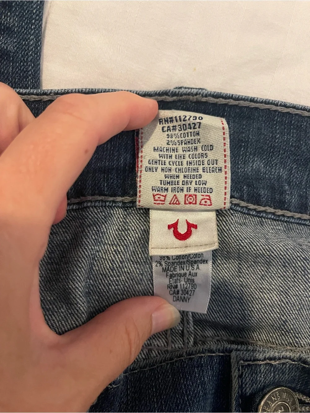 Vintage True Religion Men’s Slim Boot Cut Danny Jeans Cotton Horseshoe Sz 36